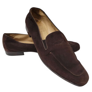 GRAVATI Women's Style 4409 Hand-Made Italian Brown Suede Loafers 9.5M